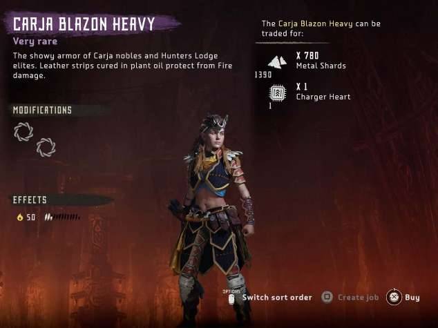 Horizon Zero Dawn screenshot armor Carja Blazon Heavy