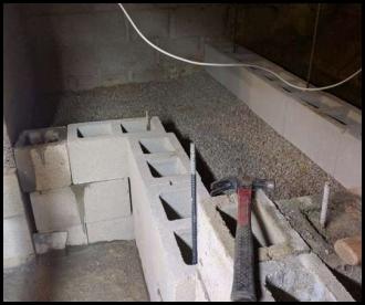 Murder room basement concrete cinder blocks