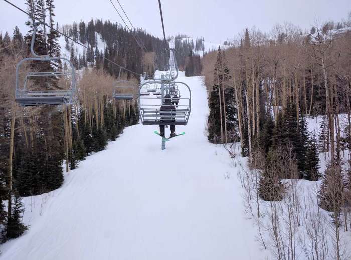 Ski snowboard Park City chair lift