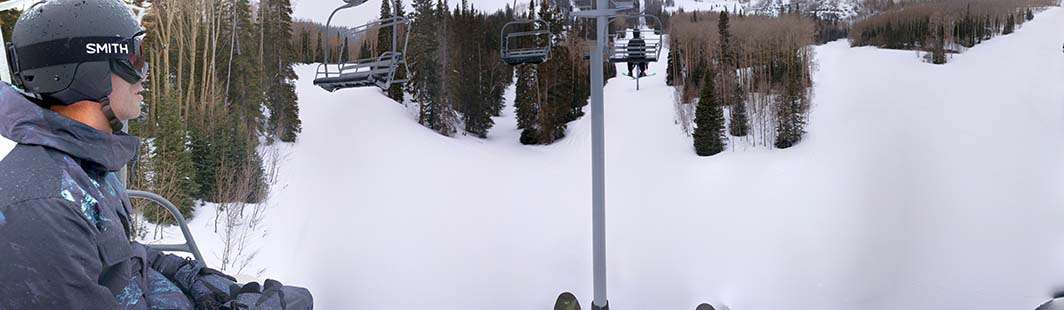 Ski snowboard Park City chair lift panorama