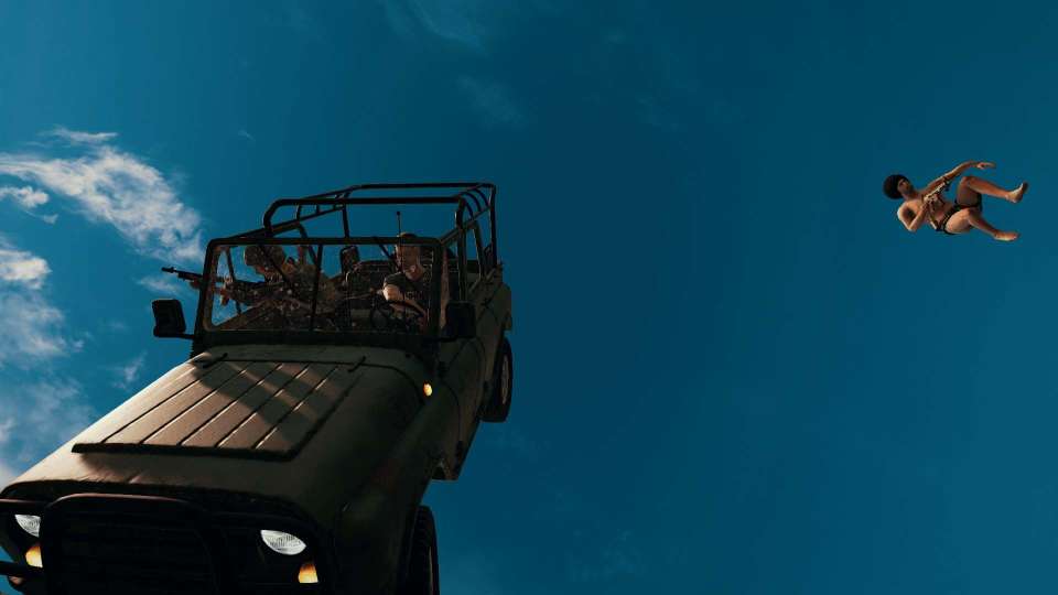 PUBG Erangel UAZ jeep jump ejection