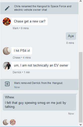 Chat EV owners booting oil burner