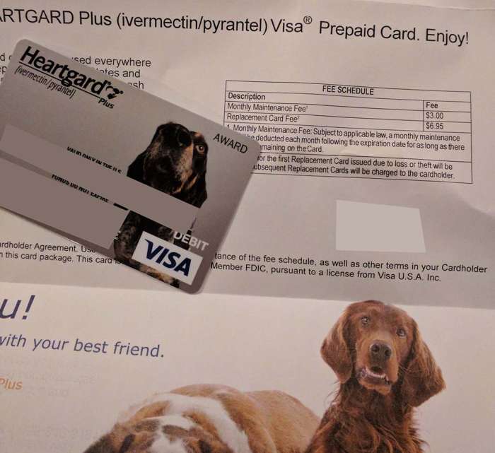 Heartgard prepaid card scammy junk