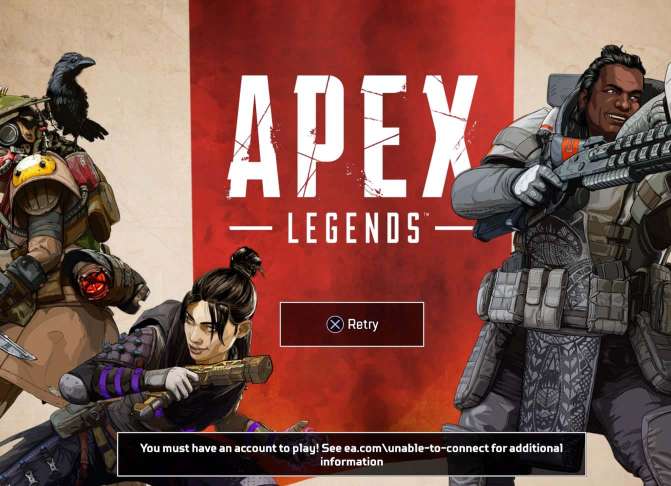 Apex Legends login failure