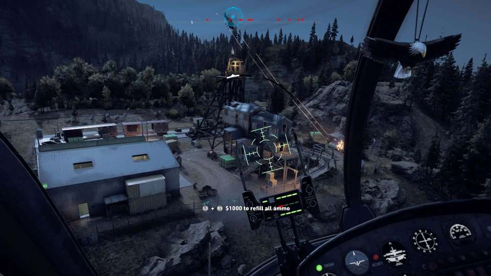 Far Cry 5 dual helicopters at night
