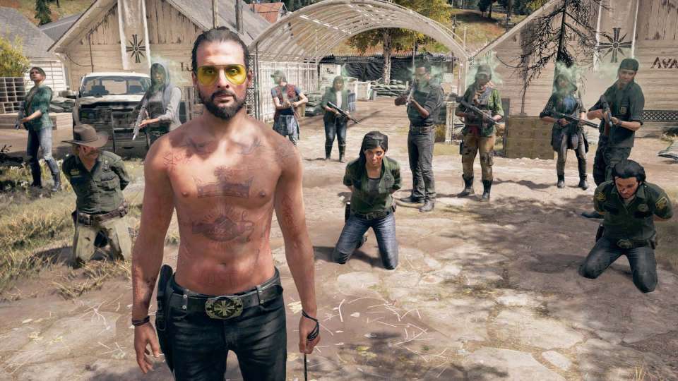 FarCry 5 father hostages screenshot cinema