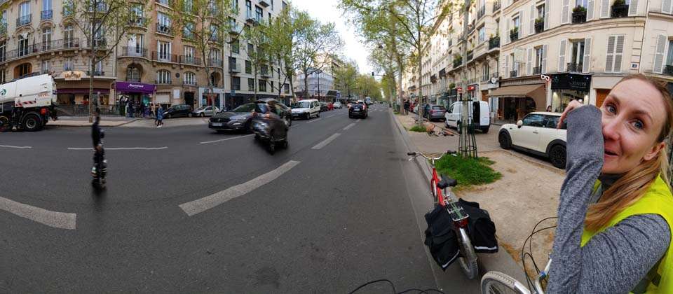Paris fat tire bike tour street panorama
