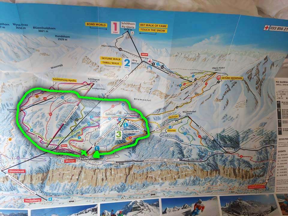 Switzerland Murren alps trip Europe map hike April loop slopes