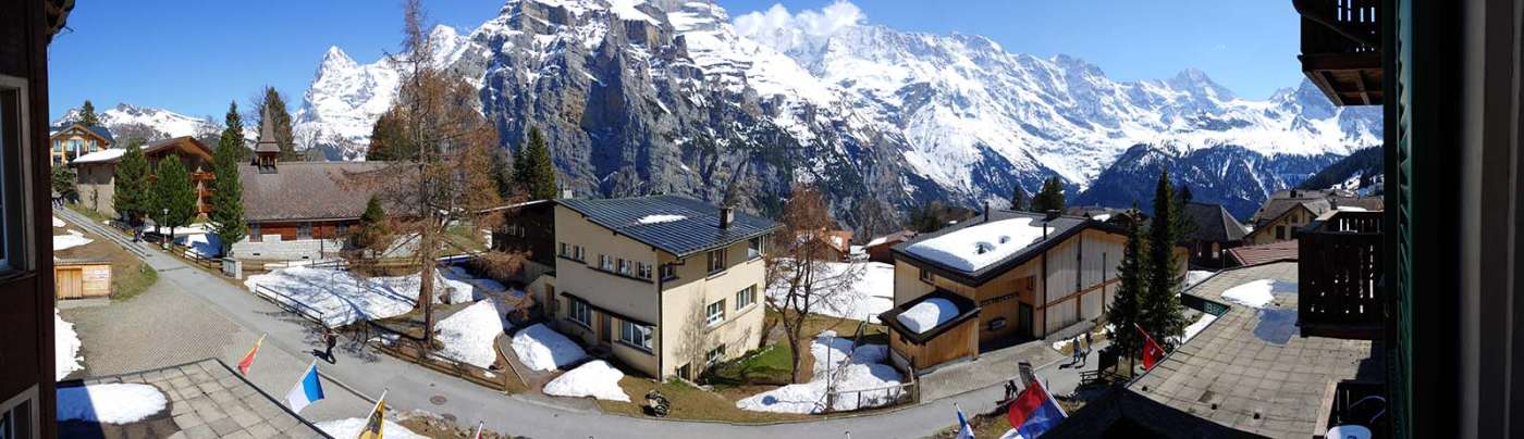 Swiss Alps Murren view Hotel Eidelweiss panorama