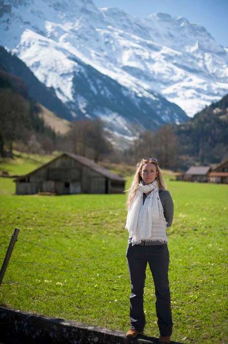 Switzerland travel alps Lauterbrunnen grass barns view