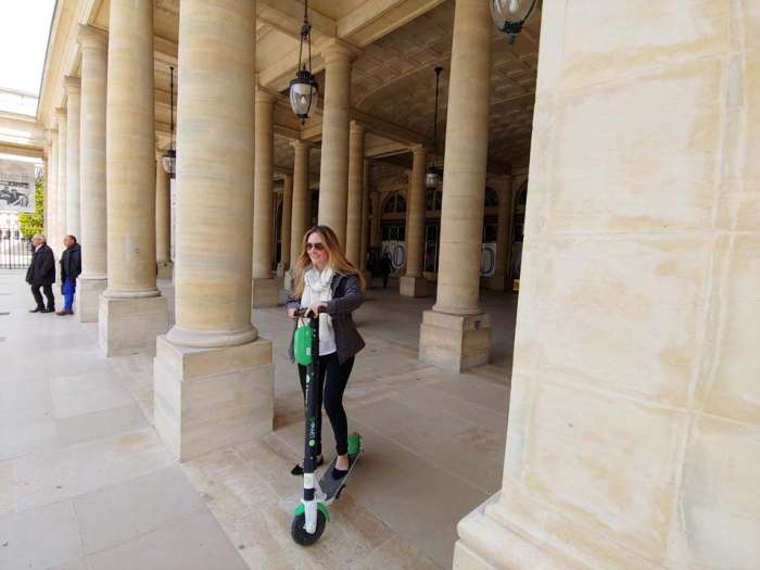 Paris France Louvre Lime scooter