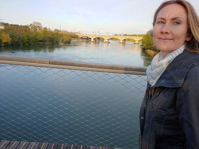 France Rhone River Lyon bridge