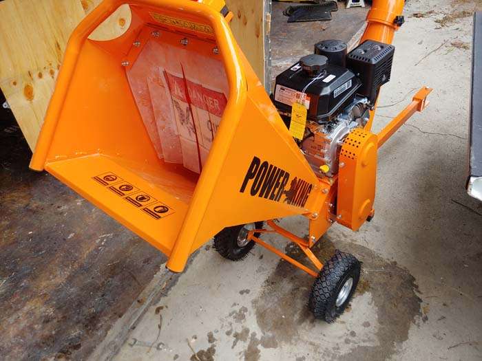 Power King 7hp wood chipper shredder OSHA curtain