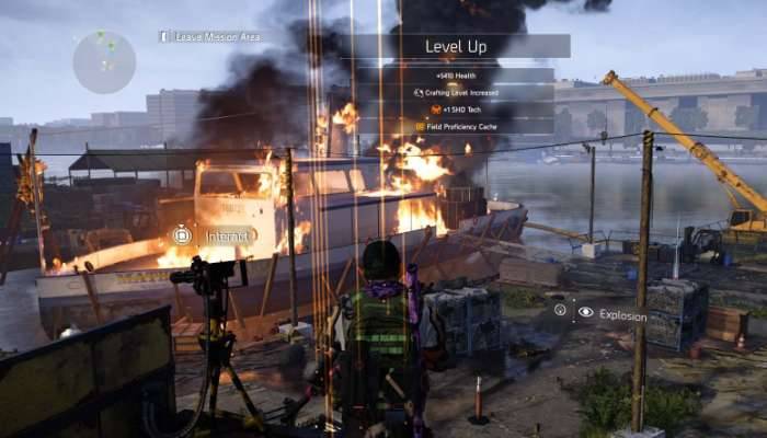 The Division 2 Tom Clancy burning boat level up
