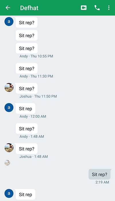 Text chat sit rep