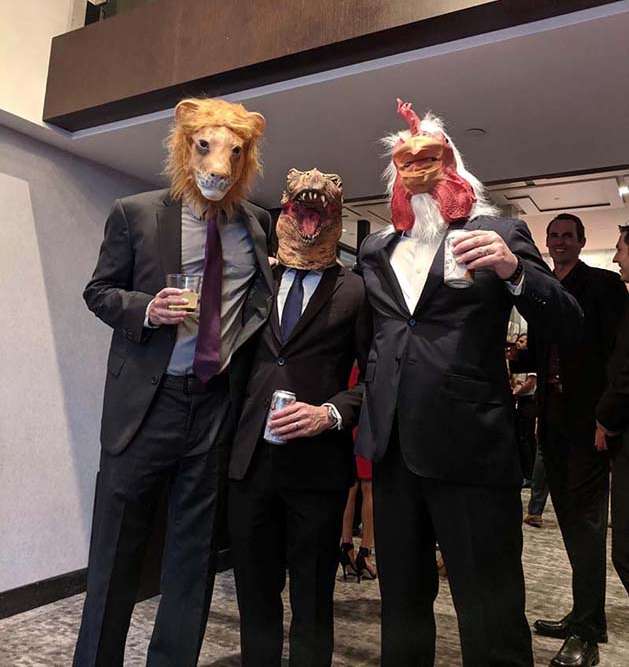 Party animal masks Payday 2 cosplay lion rooster raptor