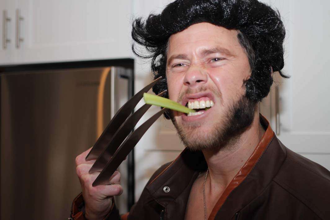 Halloween costume Wolverine celery