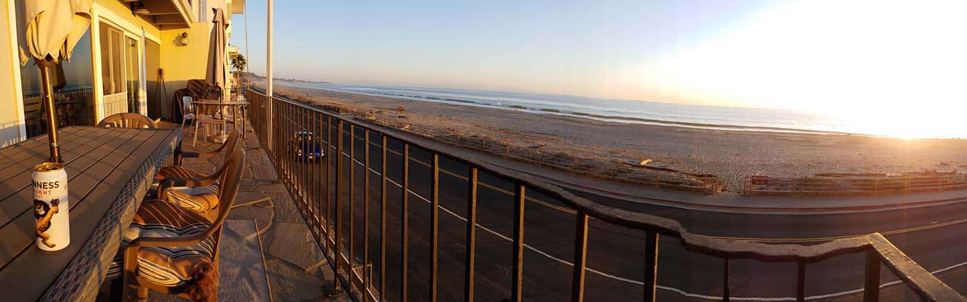 Aptos beach house panorama sunset