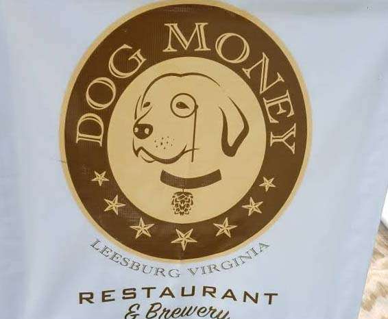Dog Money brewery Leesburg Virginia logo dog monocle