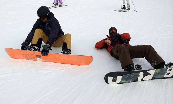 Whistler slowboarders doing the click click click thing