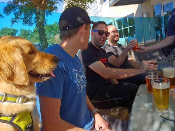 Beer exploration Pizza Port beers dog