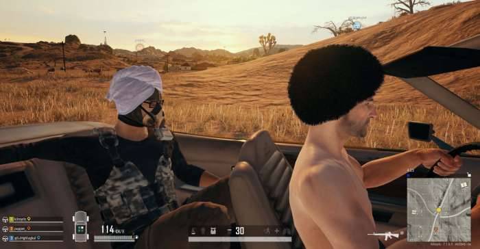 PUBG cruising Miramar in Mirado nice towel wrap and PPE