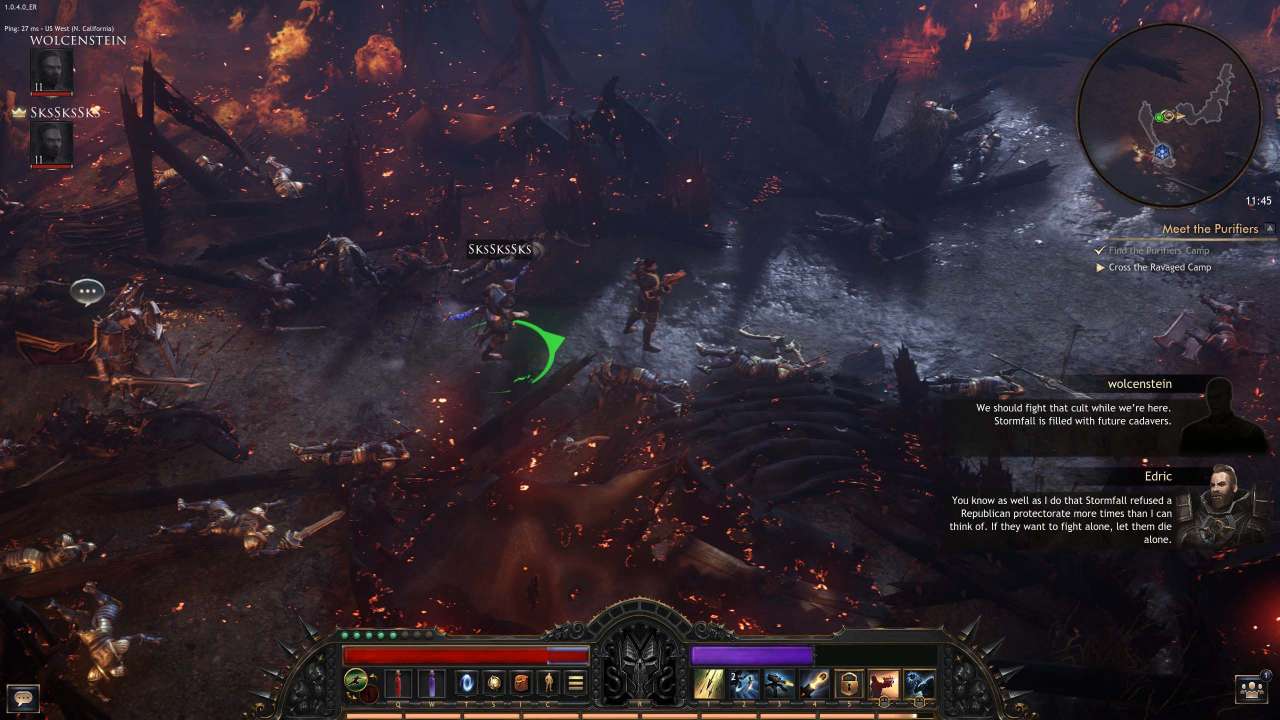 Wolcen game screenshot lava fire Edric