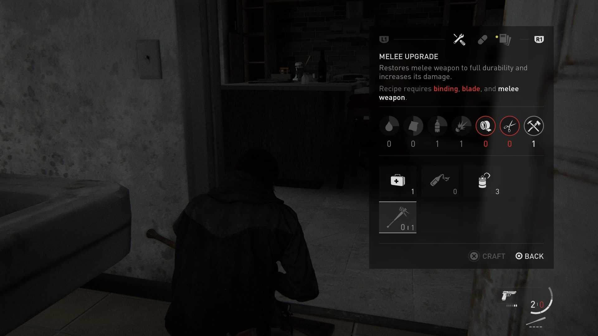 The Last Of Us Pt 2 crafting system