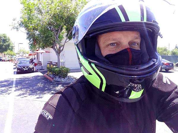 In n Out motorcycle selfie