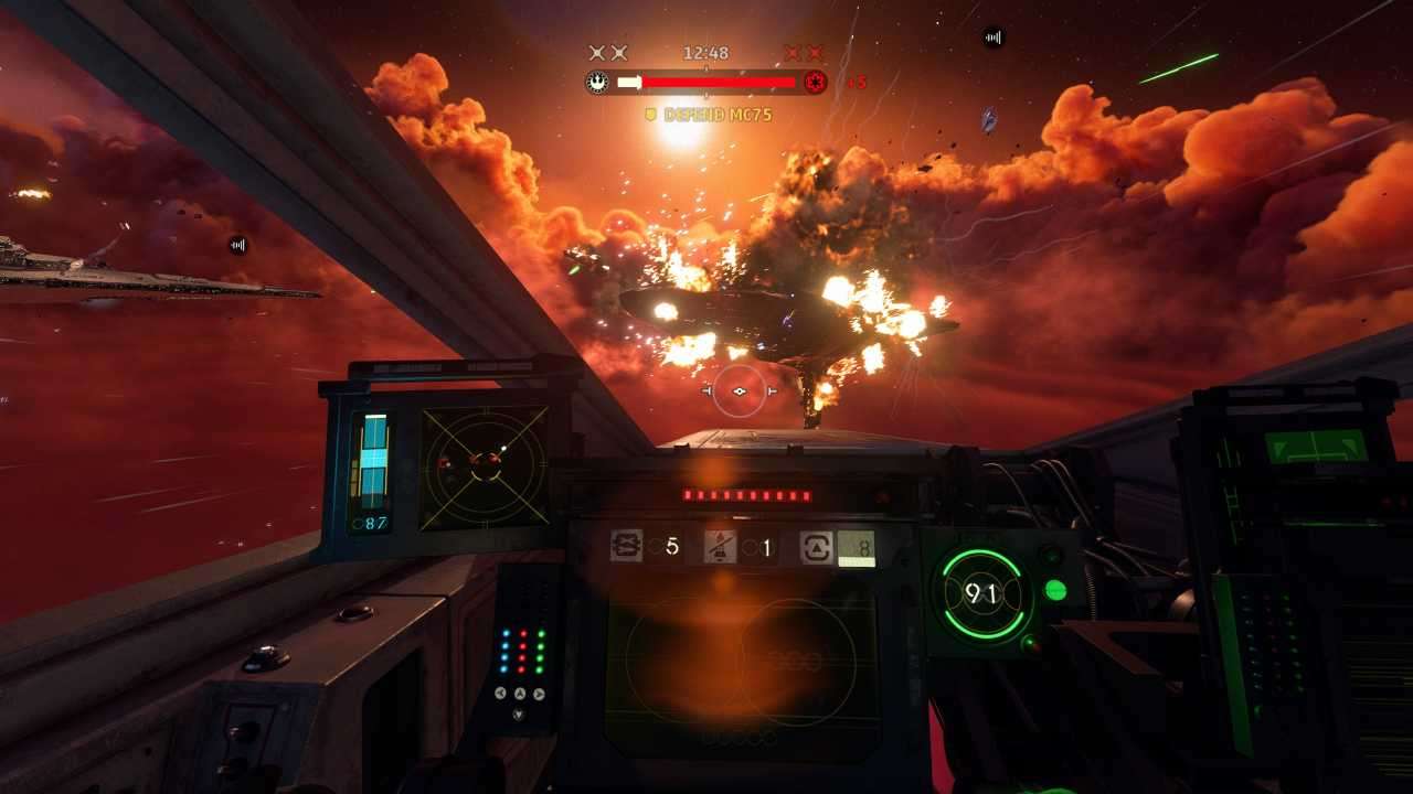 Star Wars Squadrons exploding MC75