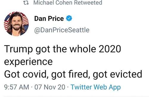 Election 2020 Dan Price tweet covid experience