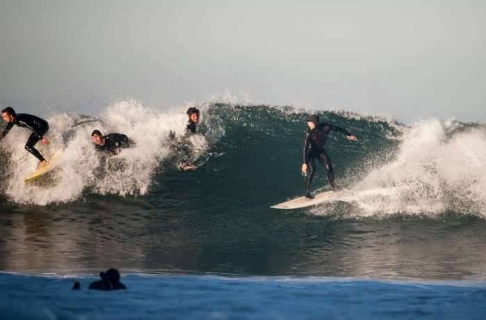 San Diego Blacks Beach surfing surfers big day overhead crowds