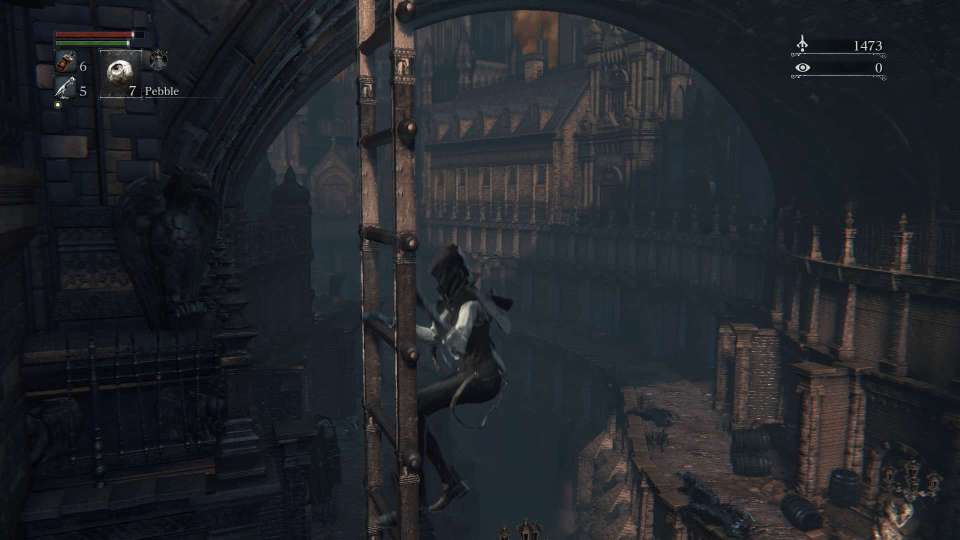 Bloodborne PS4 ladder screenshot gothic architecture