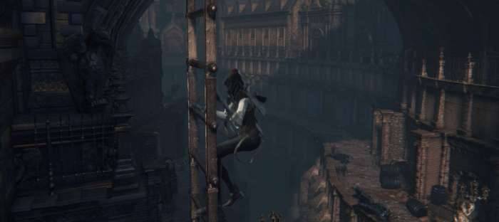 Bloodborne PS4 ladder screenshot gothic architecture