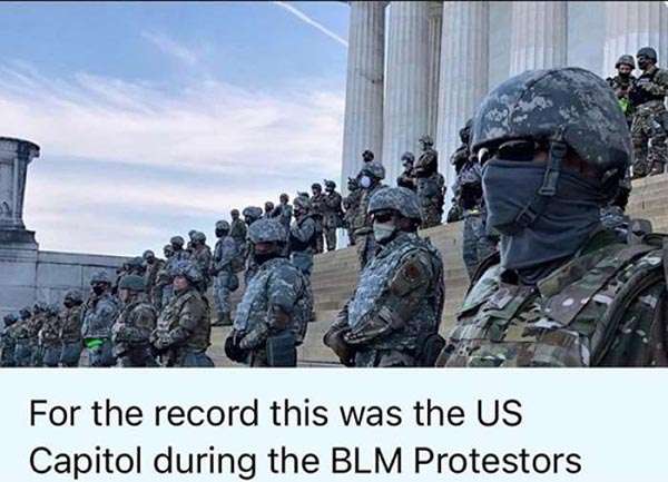 Capitol insurrection BLM comparison