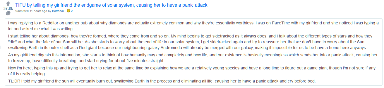 Millennial anxiety panic attack Reddit post