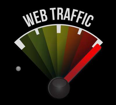 Stock art SEO web traffic tachometer redlining