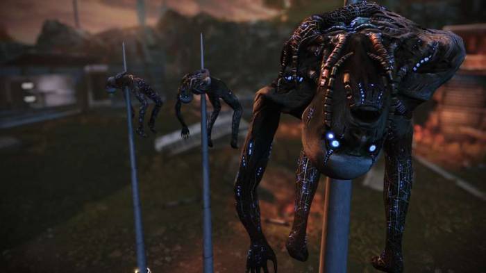 Mass Effect Legendary Edition Eden Prime husks impaled colonists