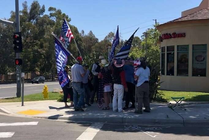 Poway California Trump flags Memorial Day