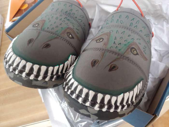Custom tyrannosaurus rex slippers