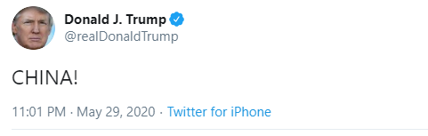 Trump tweet China