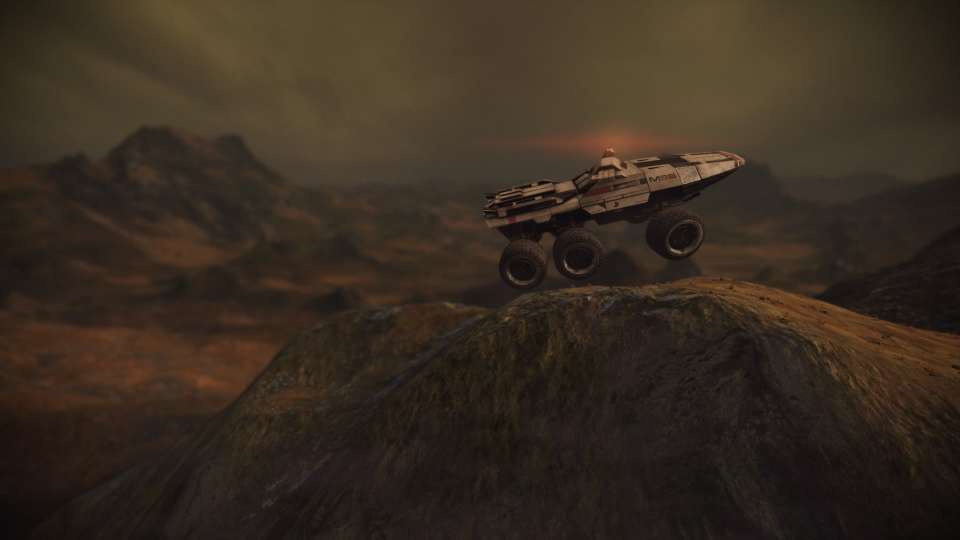 Mass Effect Legendary Mako jumping wasteland