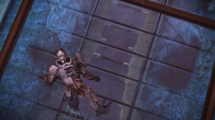 Mass Effect Legendary Saren suicide falling glass