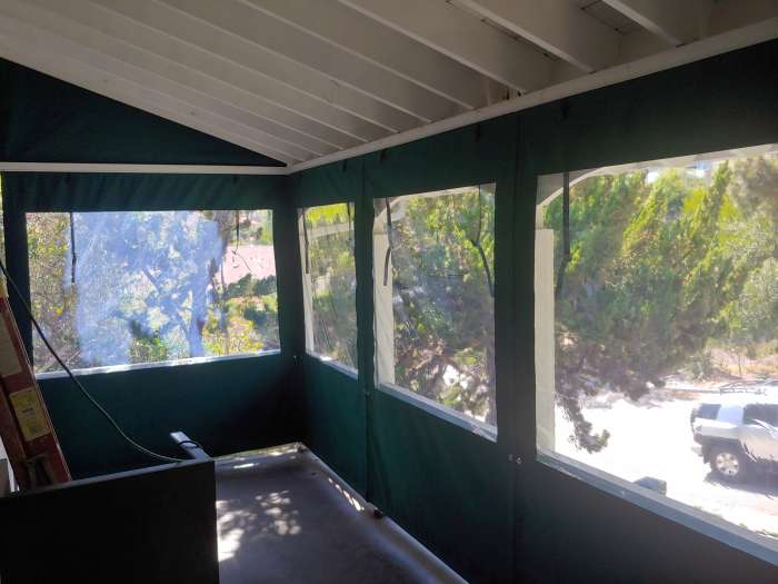 Patio canvas dropdown enclosure vinyl windows