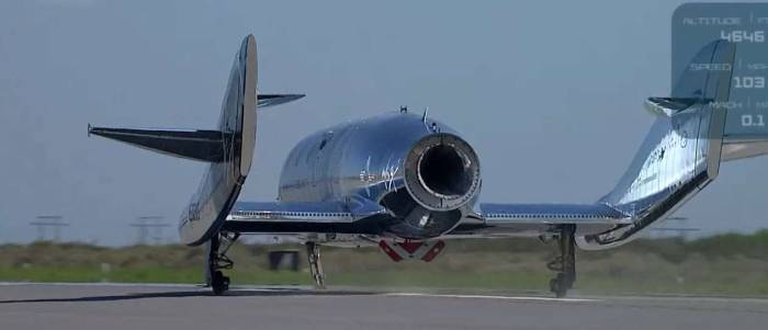 Virgin Galactic July 11 launch Unity landing rear view