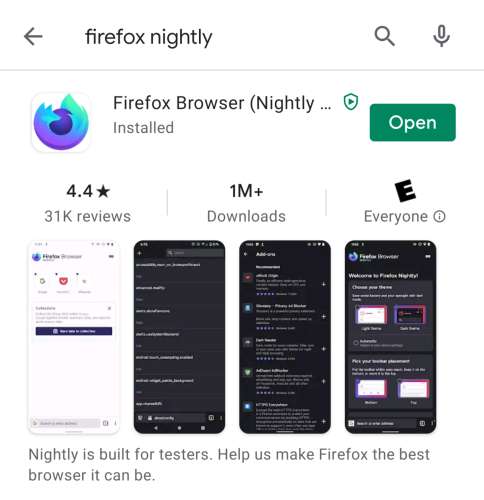Google play store firefox nightly download