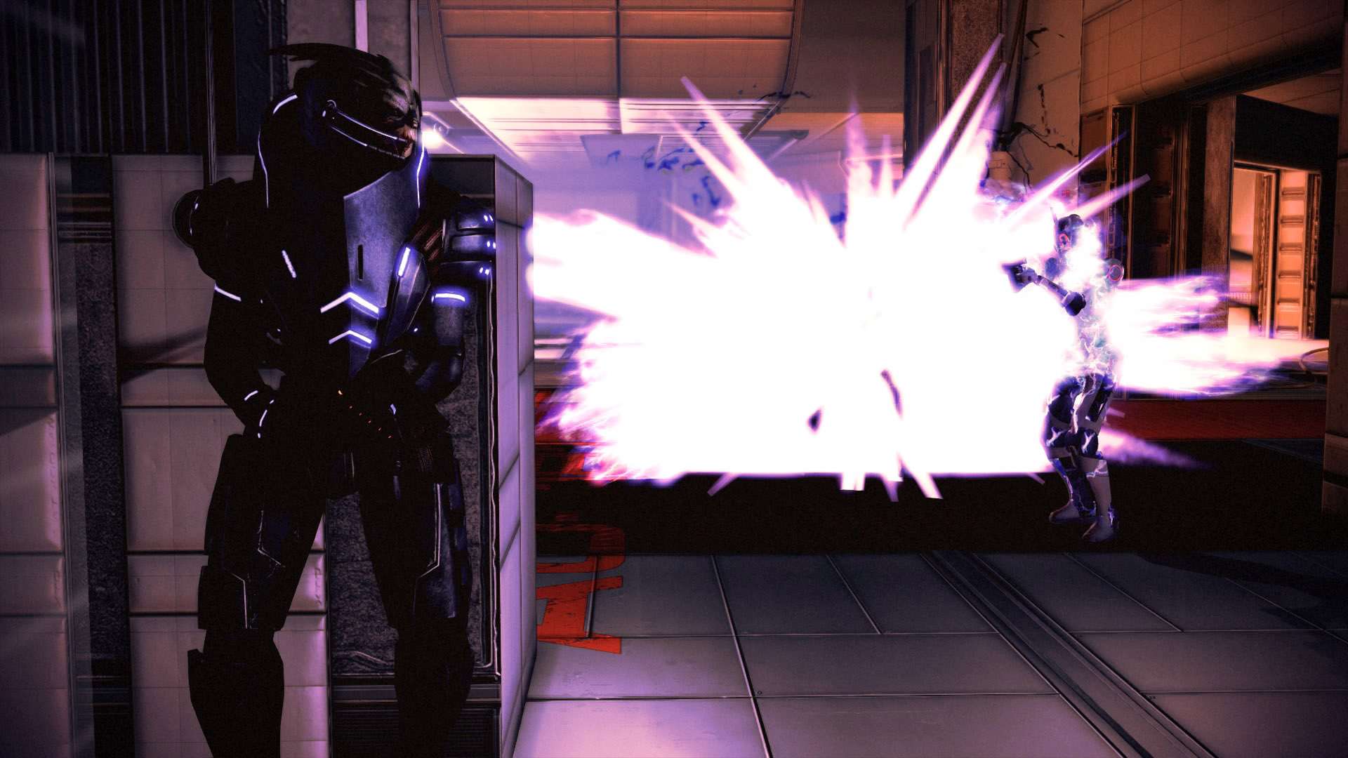 Mass Effect 2 Garrus cover combat explosion