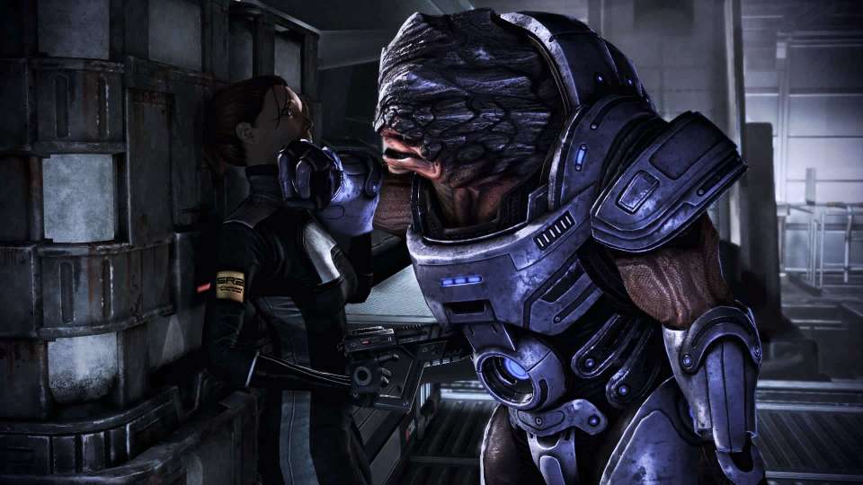 Mass Effect 2 Shepard Grunt first Normandy conversation pistol