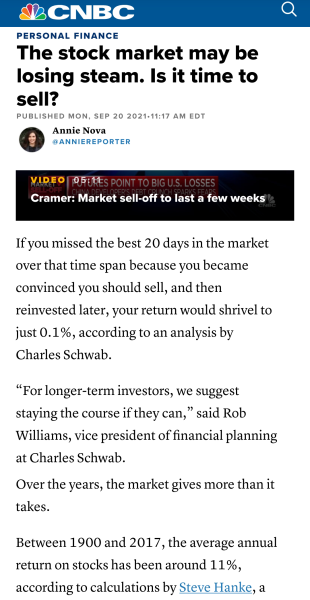 CNBC dollar cost average post