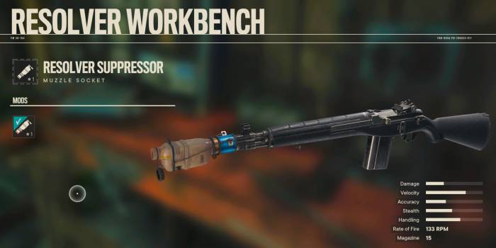 Far Cry 6 workbench rifle suppressor